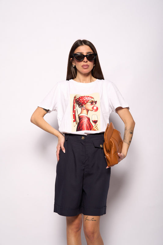 T-shirt stampa rossa