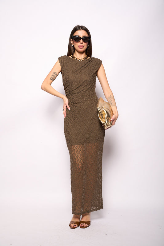 Vestito pizzo kaki