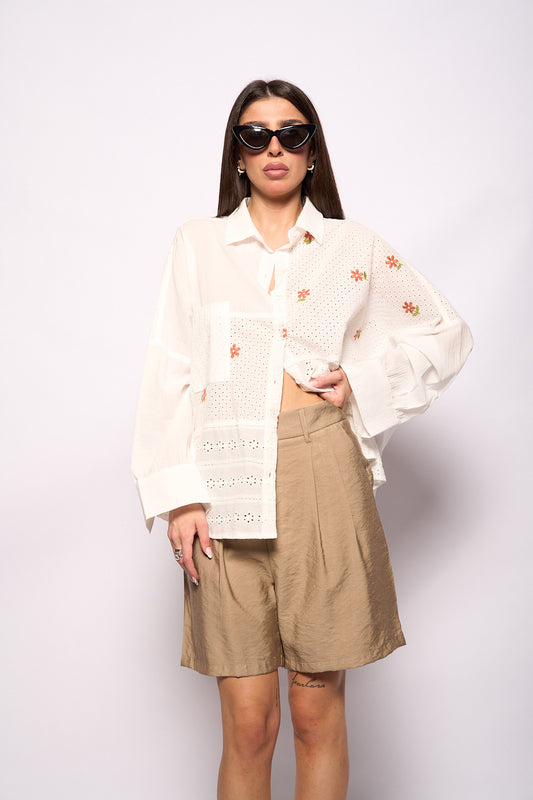 Camicia ricami fiori