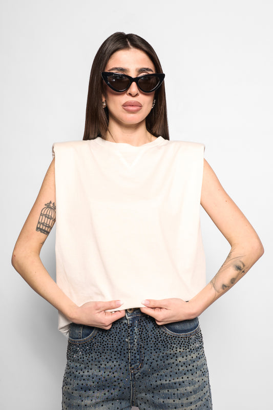 T-shirt spalline bianca