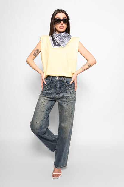 T-shirt spalline gialla