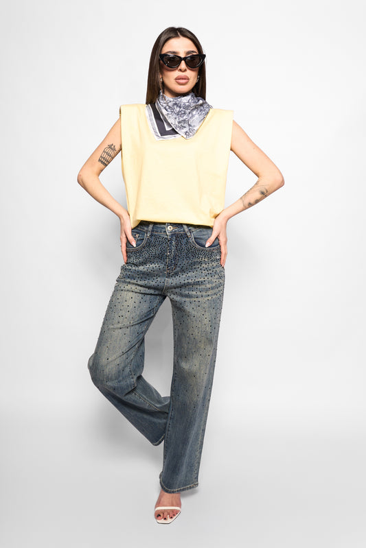 T-shirt spalline gialla