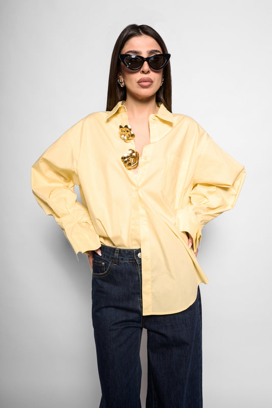 Camicia over con fiori