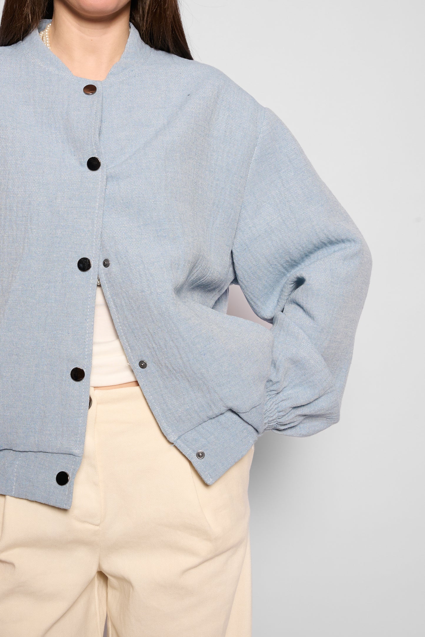Bomber cotone azzurro