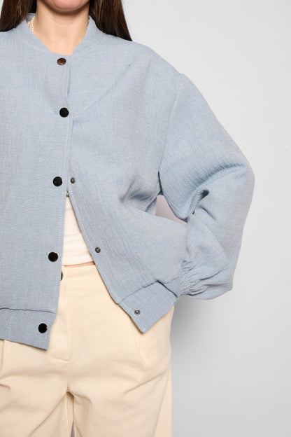 Bomber cotone azzurro