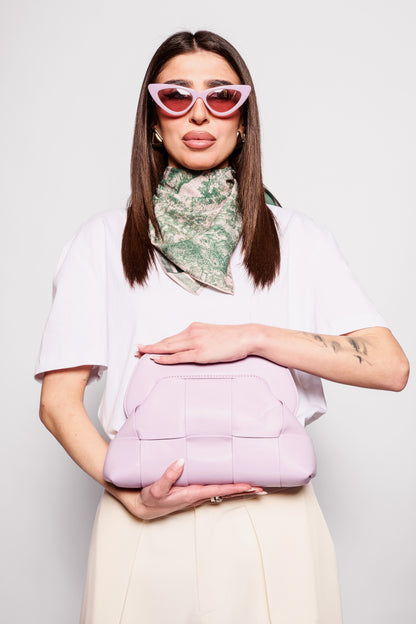 Pochette intreccio lilla