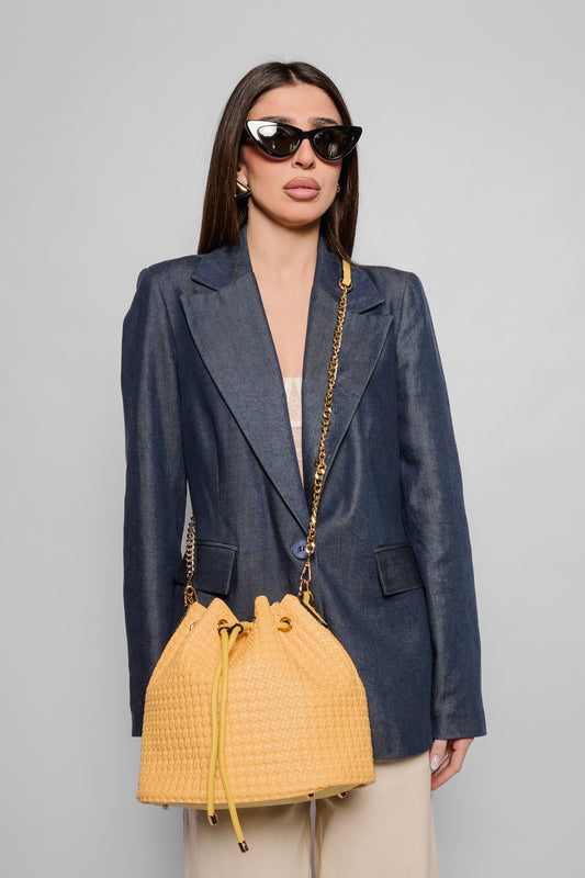 Borsa secchiello grande gialla