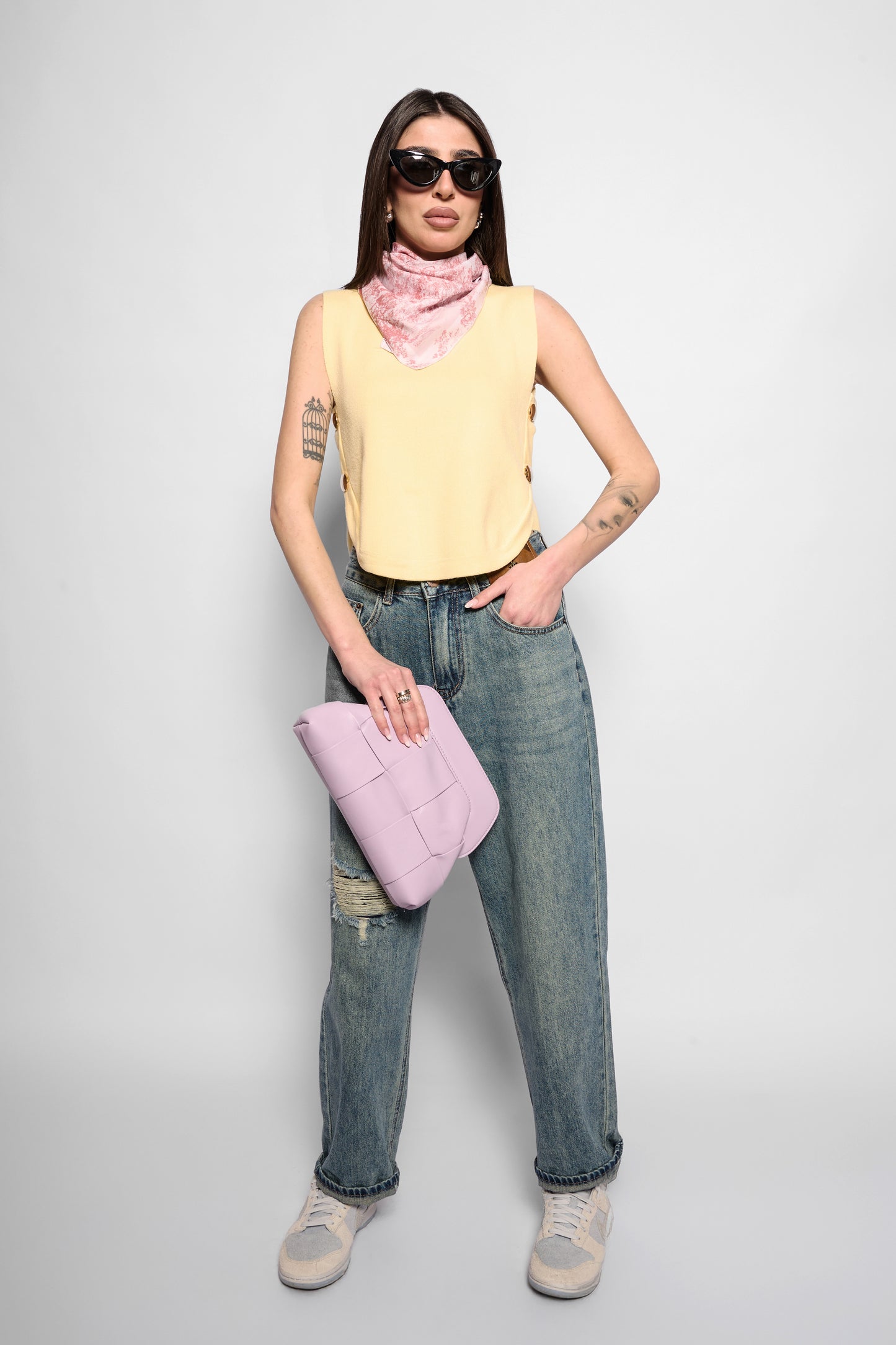 Gilet in maglia giallo