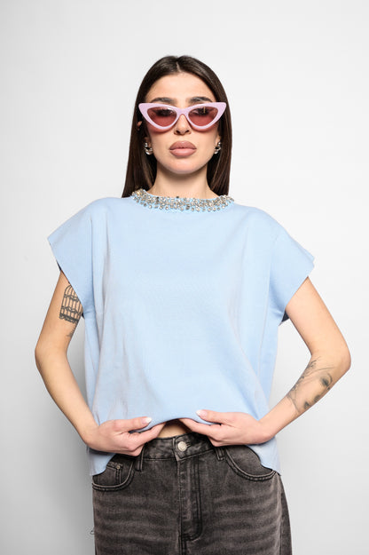 Maglia collo gioiello