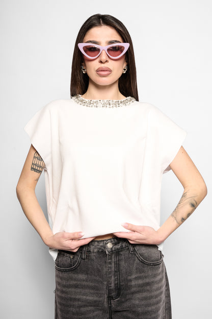 Maglia collo gioiello