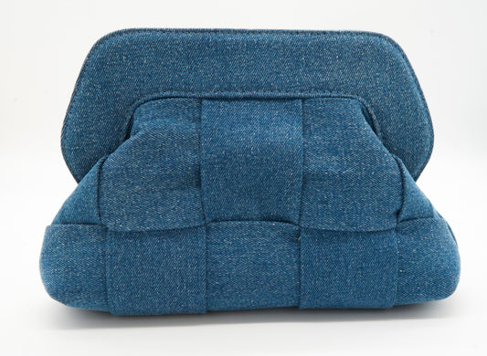 Pochette intreccio denim