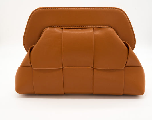 Pochette intreccio camel