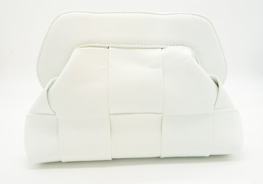 Pochette intreccio bianca