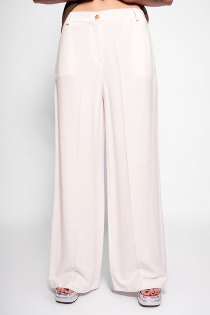 Pantalone tailleur bianco