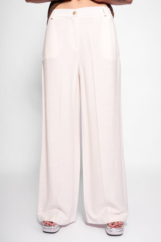 Pantalone tailleur bianco