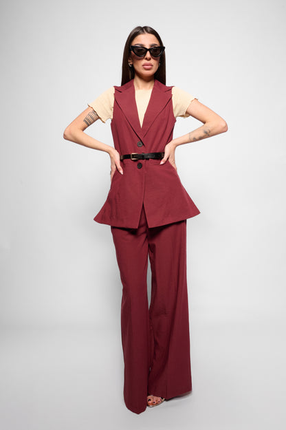 Gilet tailleur bordeaux