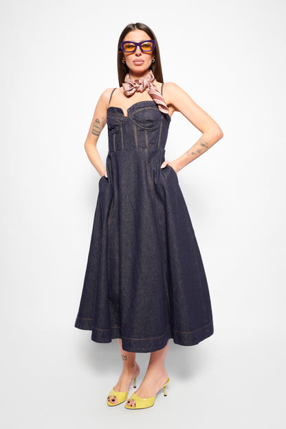 Vestito bustier denim