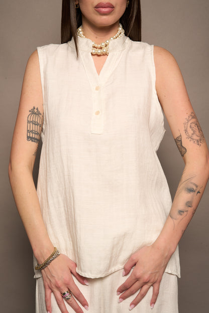 Blusa lino bianca