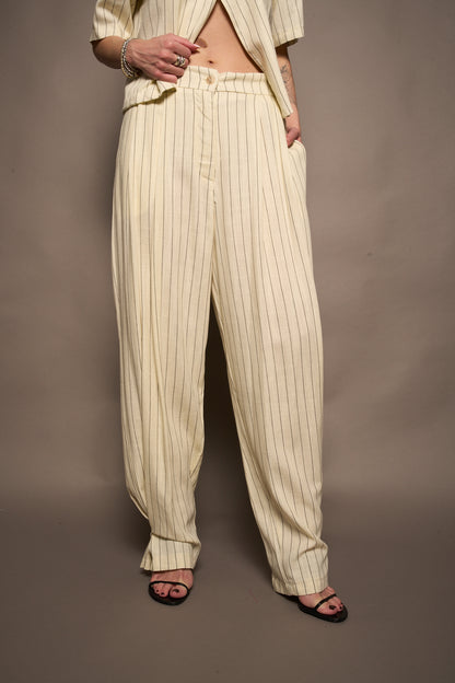 Pantalone righe bianco