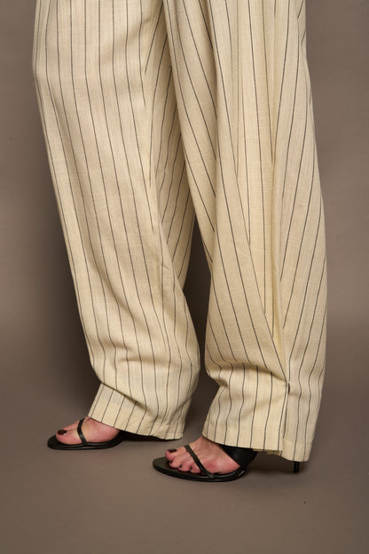 Pantalone righe bianco