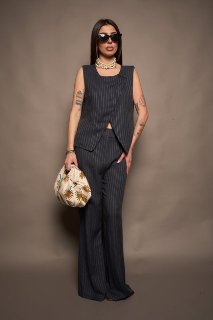 Pantalone righe blu