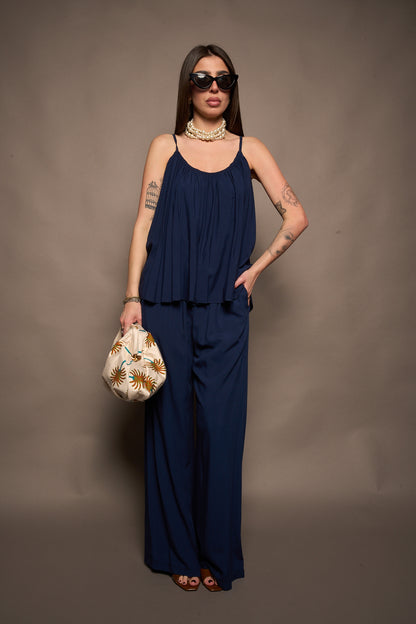 Pantalone morbido blu