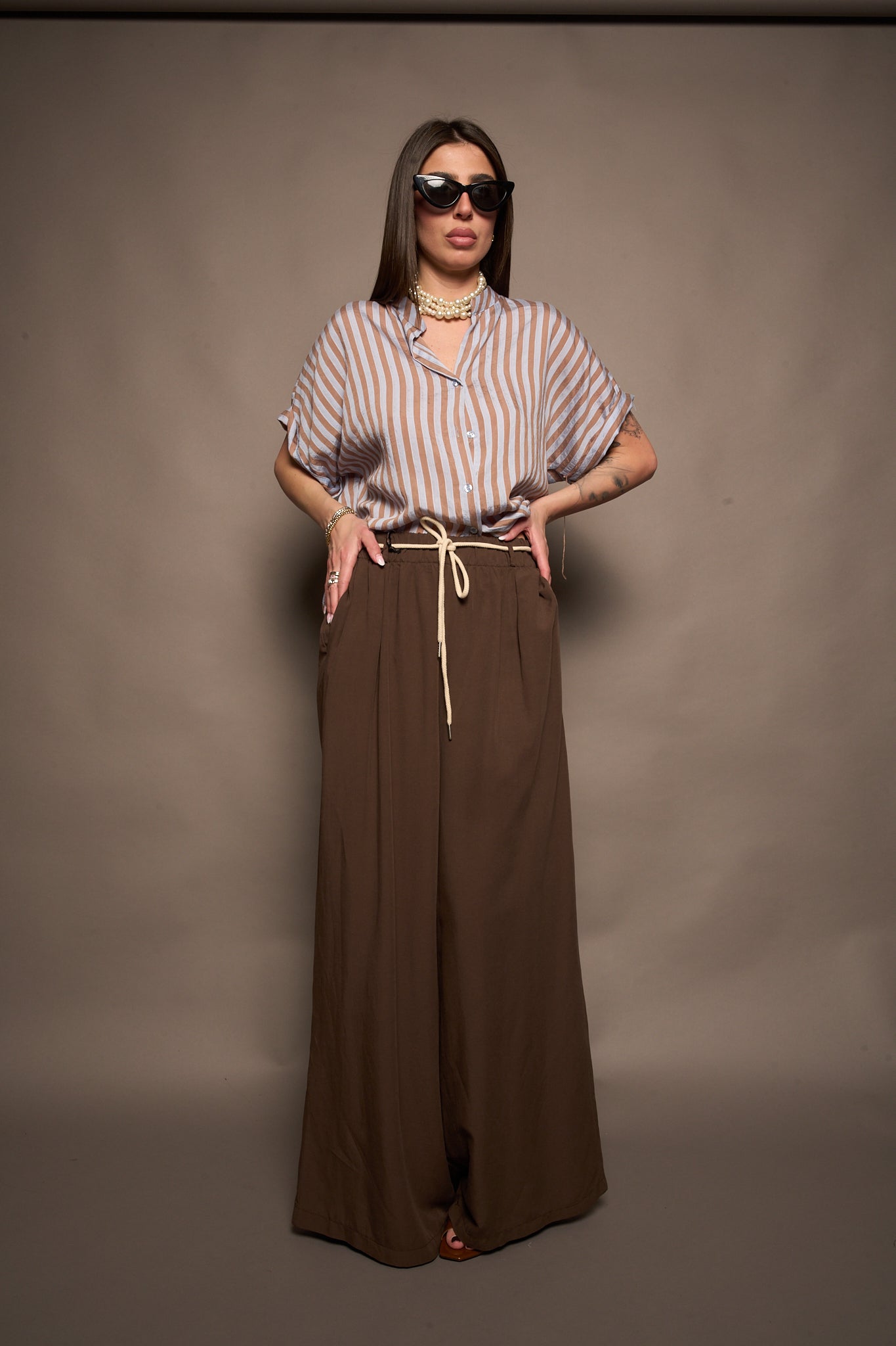 Camicia righe azzurra