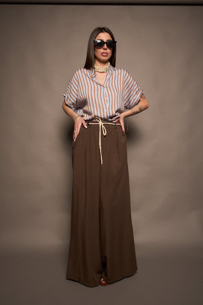 Camicia righe azzurra