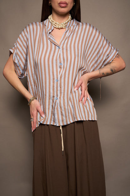Camicia righe azzurra