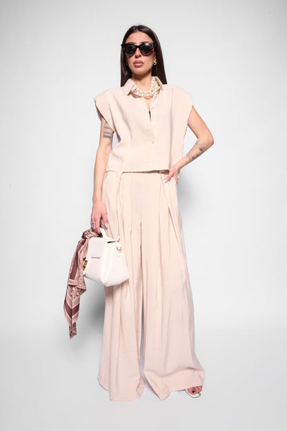 Pantalone ampio beige