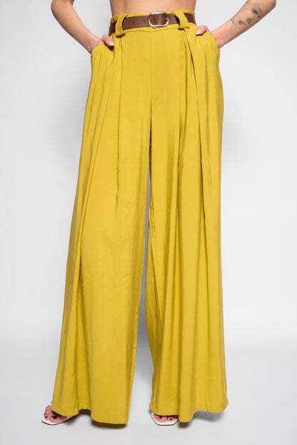 Pantaloni ampi verde