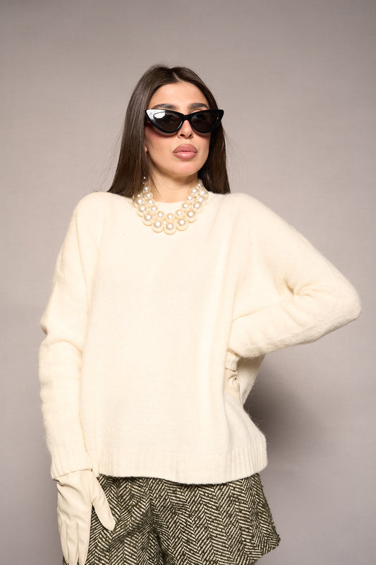 Maglione alpaca panna