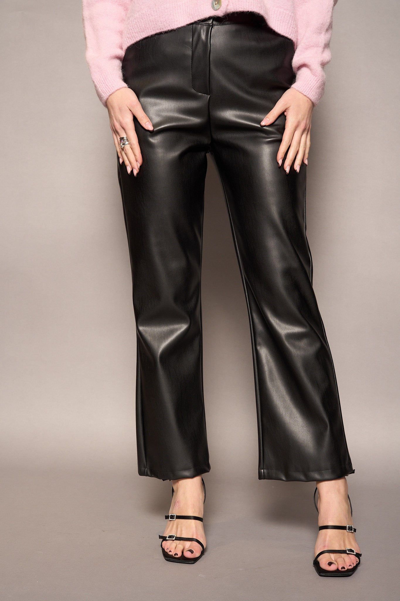 Pantalone pelle flare