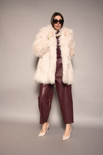 Cappotto eco mongolia panna