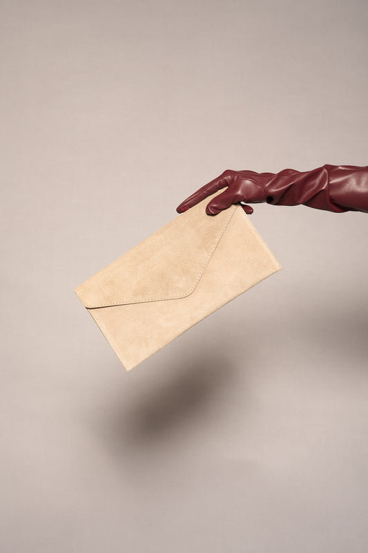 Pochette suede panna