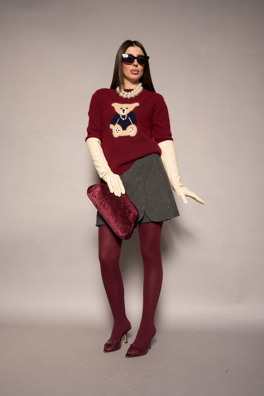 Maglione Teddy bordeaux