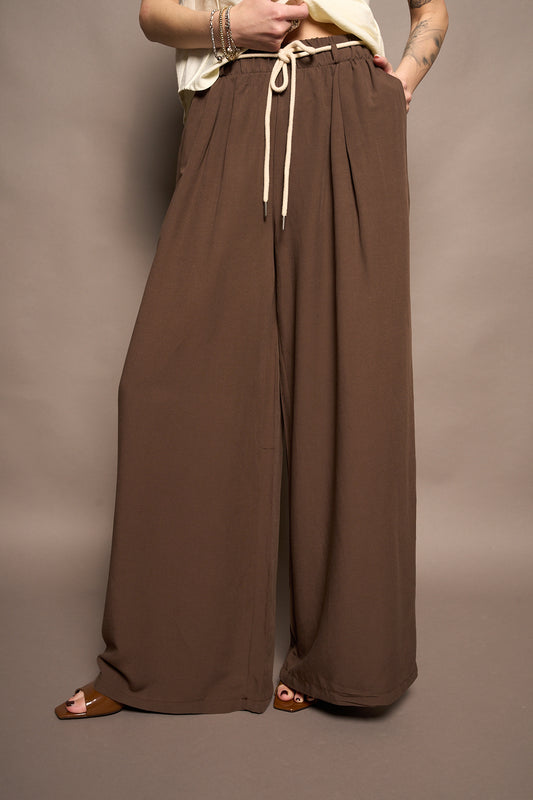 Pantalone corda marrone