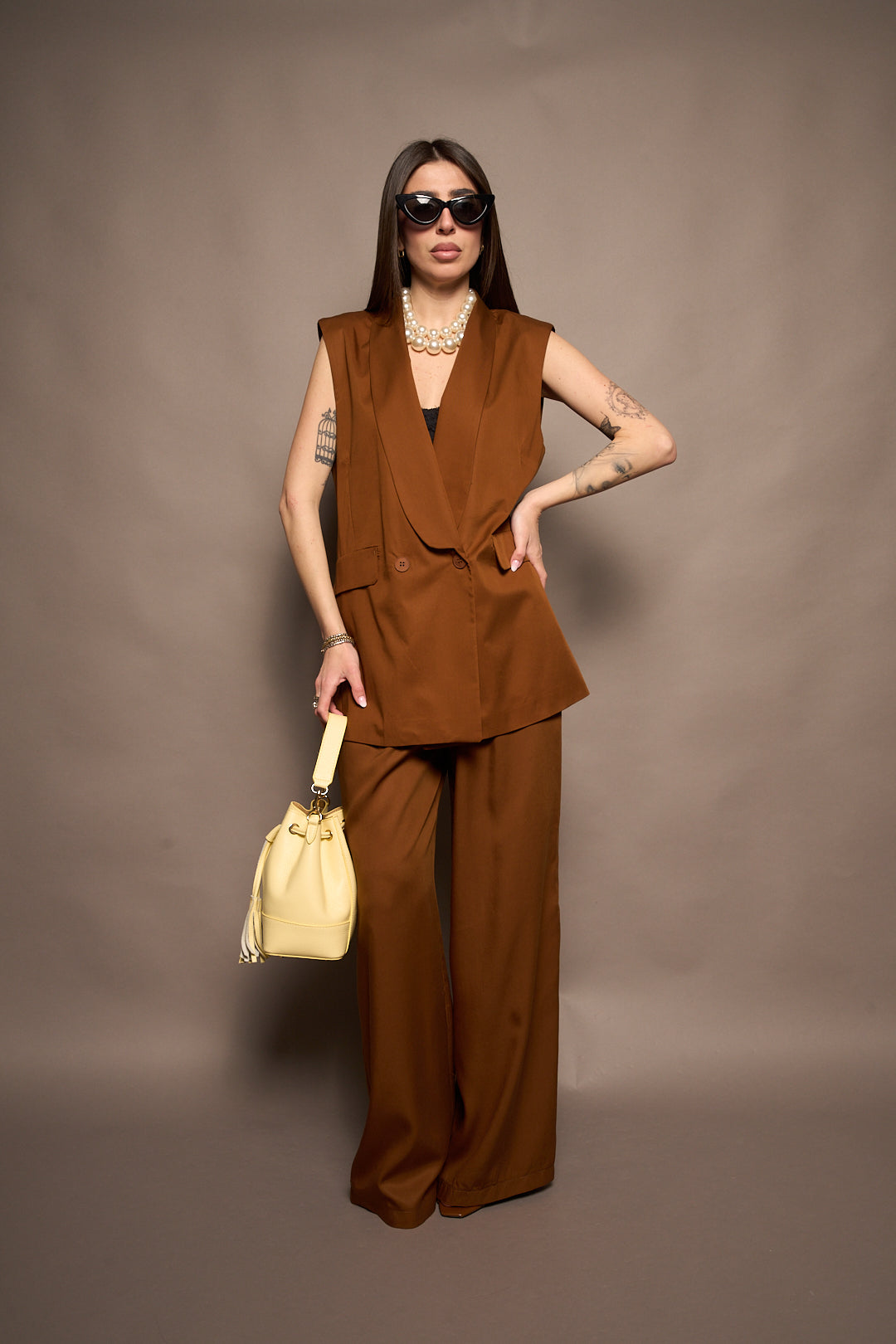 Gilet completo marrone