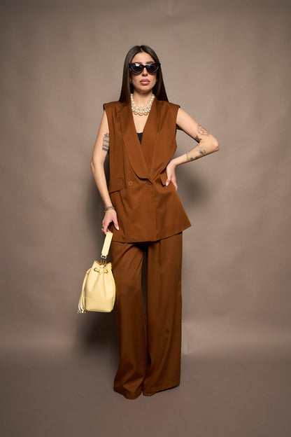 Gilet completo marrone