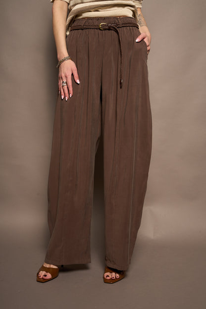 Pantalone marrone viscosa