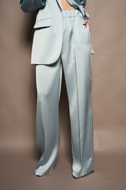 Pantalone satin azzurro