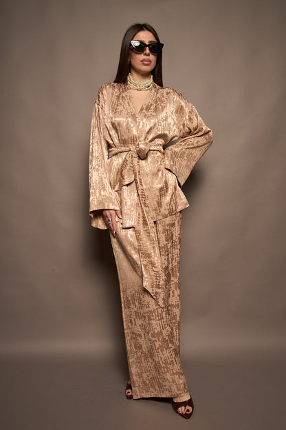 Kimono satin cipria