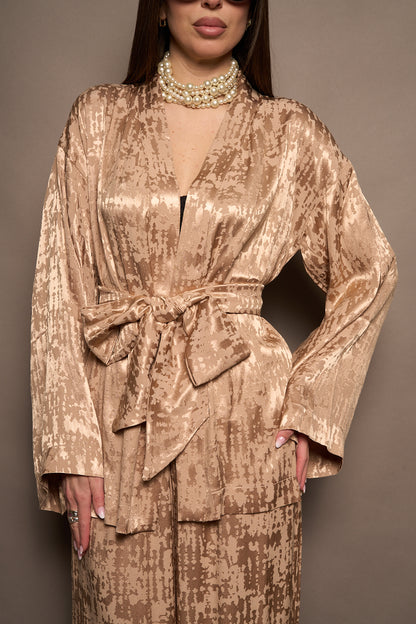 Kimono satin cipria