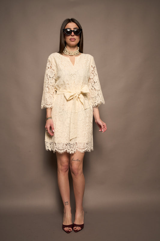 Vestito pizzo panna