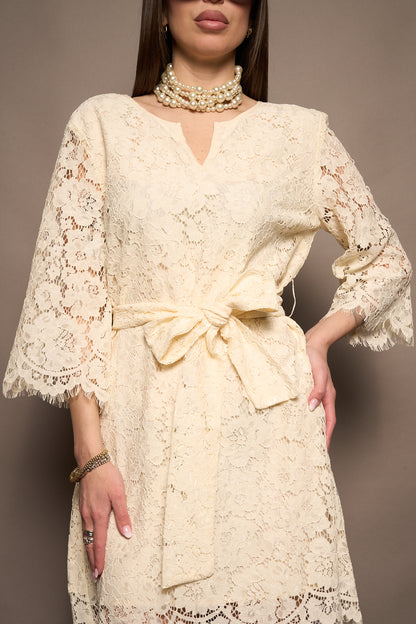 Vestito pizzo panna