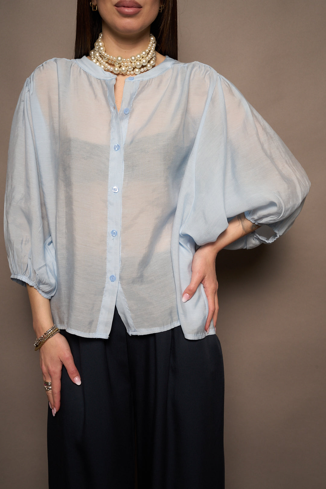 Camicia maniche a sbuffo