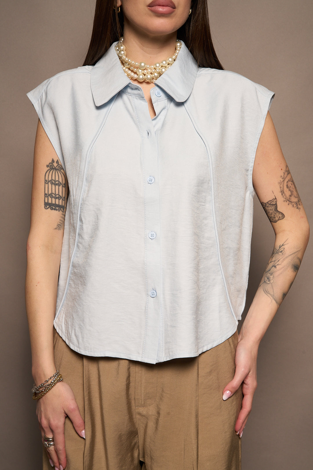 Camicia bowling azzurro