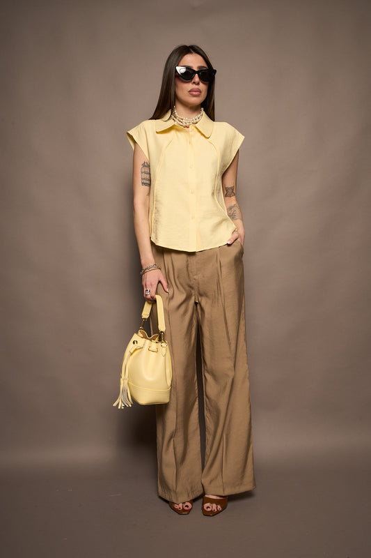 Camicia bowling gialla