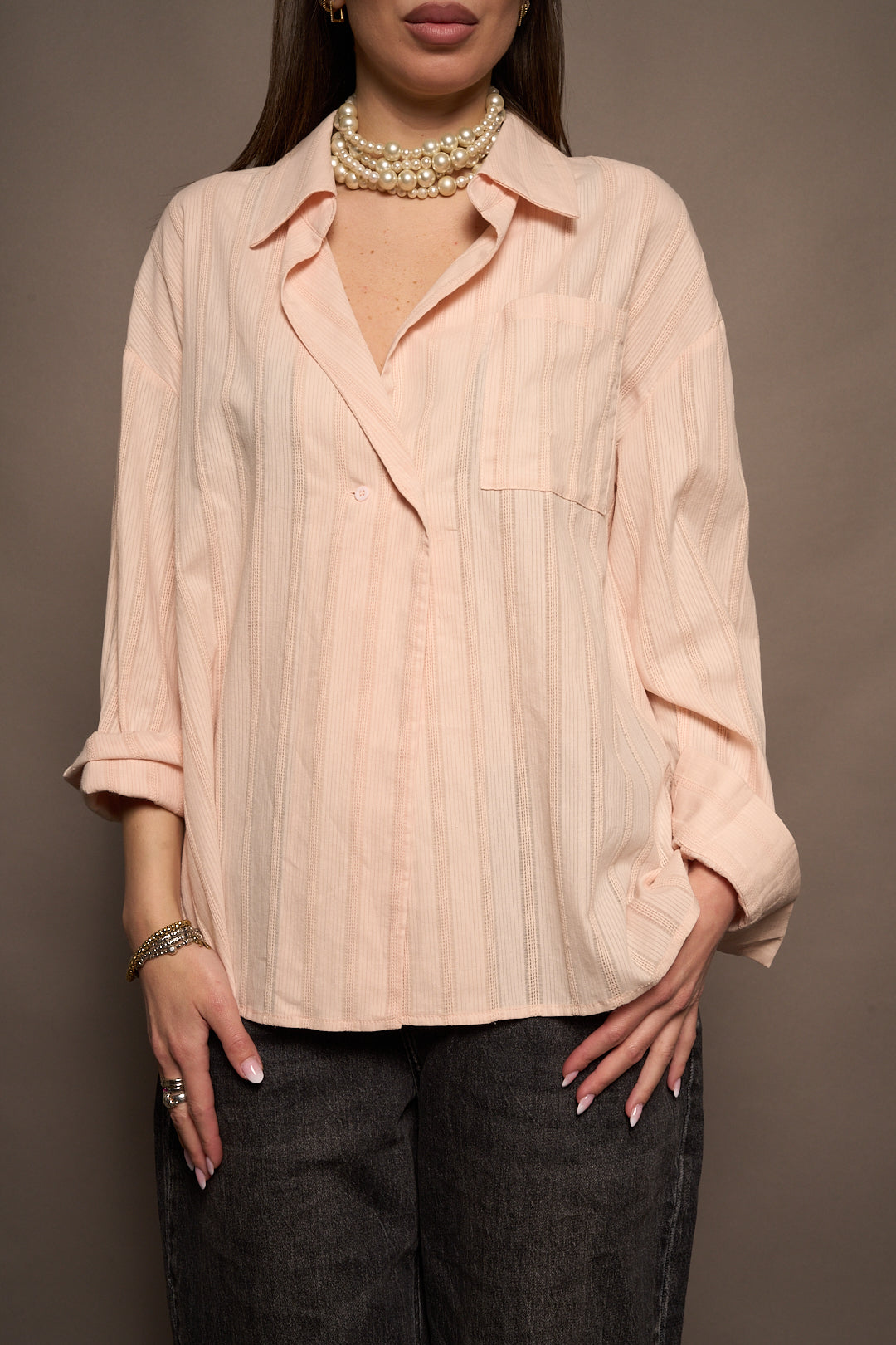 Camicia cotone rosa