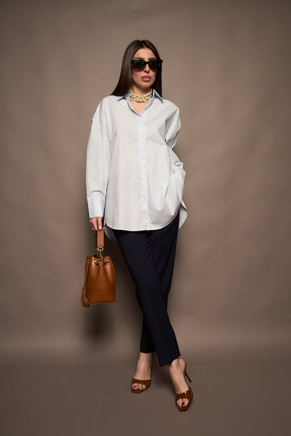 Camicia over azzurra